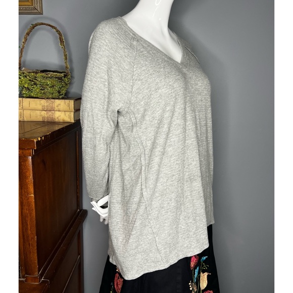 Wildfox : grey Haley brushed long sleeve V neck thermal - Picture 3 of 13